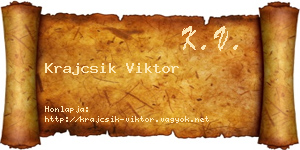 Krajcsik Viktor névjegykártya